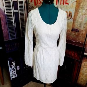Like new, ivory & lace dress  w/ banded waist